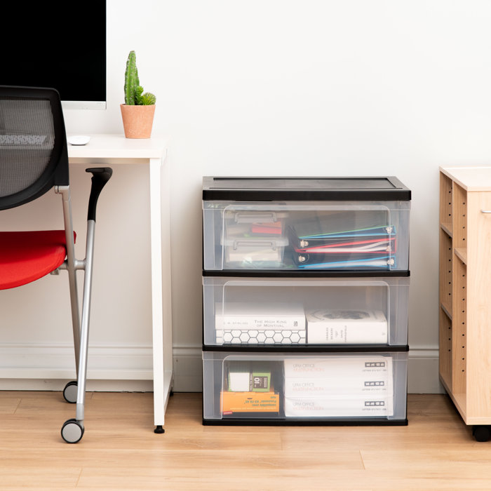 Rebrilliant Alaysia 3 Drawer Wide Storage Chest Pullout Storage Drawer